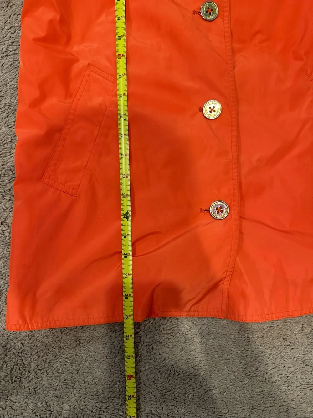 Lauren Ralph Lauren Women’s Small Orange Lightweight Button Front Raincoat